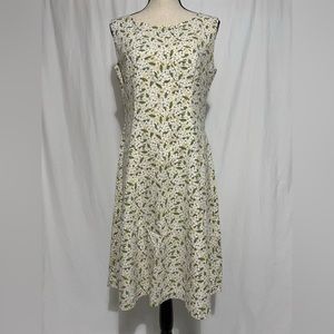 Vintage Yellow Floral Dress Cottage Core Sleeveless Hand Sewn Easter